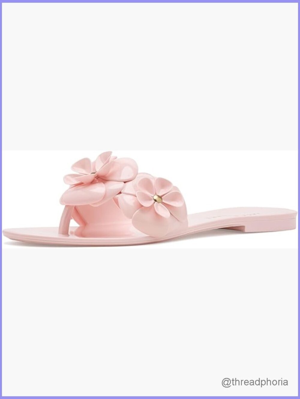Floral Embellished Slide Sandals Waterproof Jelly Slip-On Open Toe